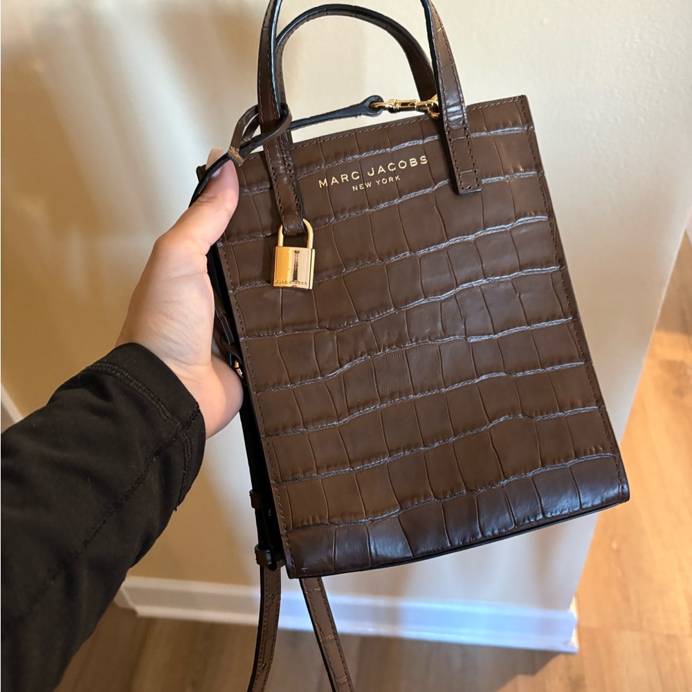 Marc Jacobs Brown Croc-Embossed Bag